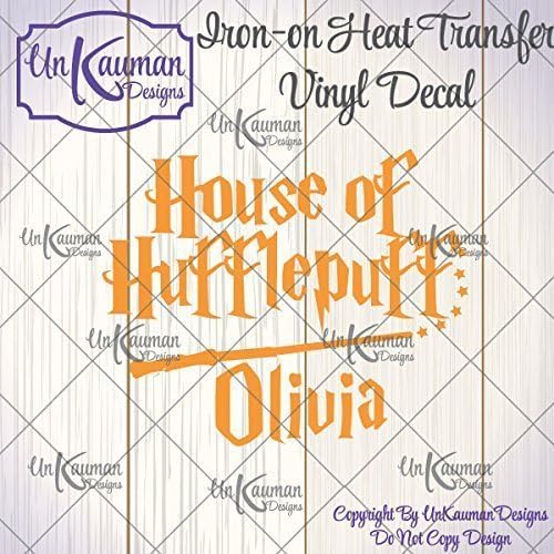DIY...Iron On Heat Transfer Vinyl Harry Potter Inspired Personalized House of Hufflepuff Decal