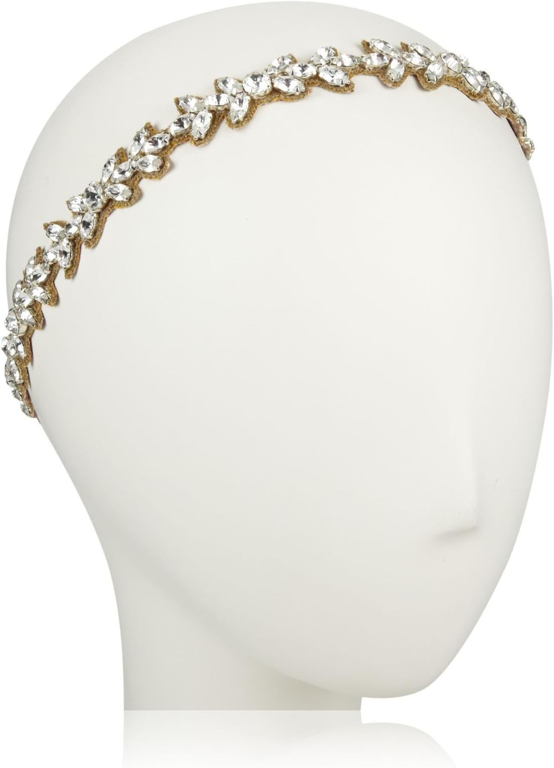 Deepa Gurnani Crystal Dancing Leaves Headband-Gold/silver