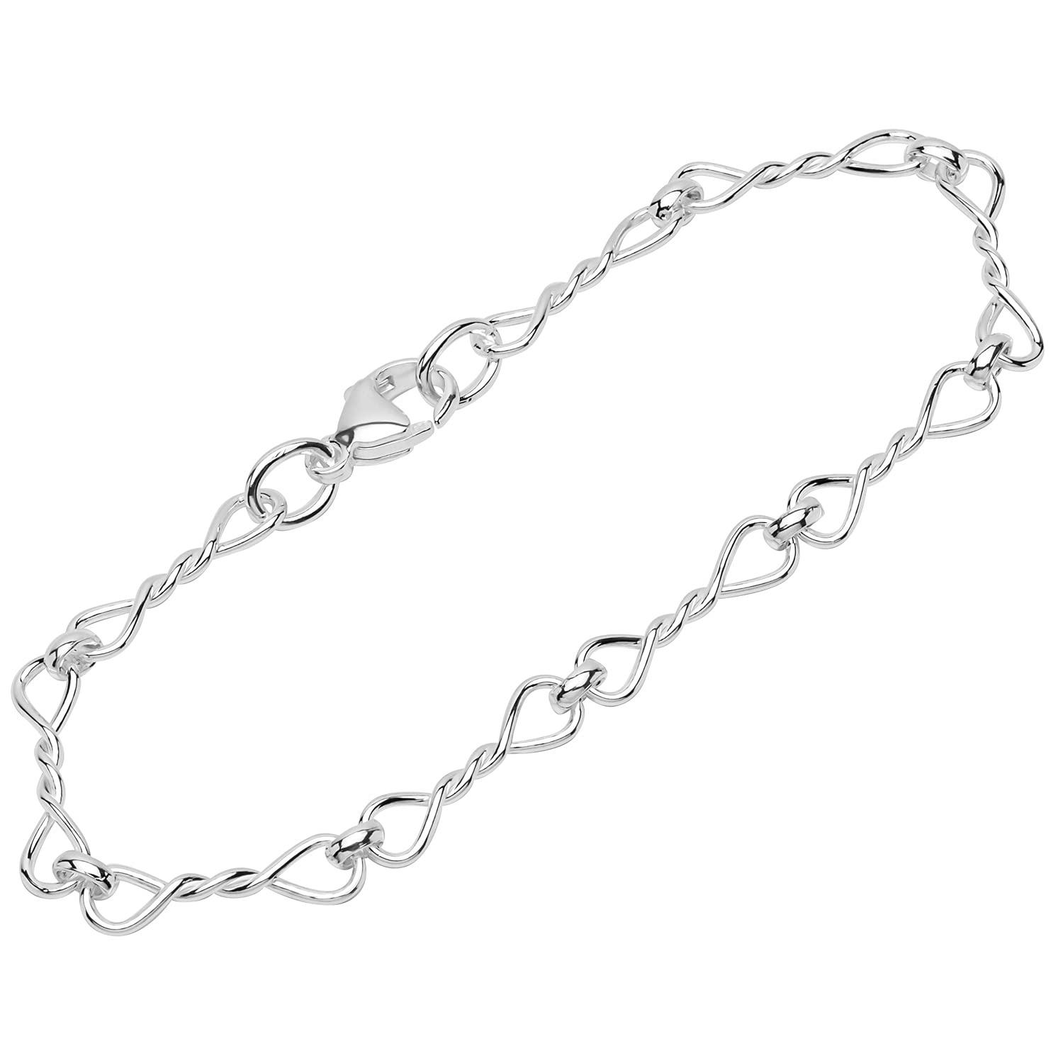 NKlaus Bracelet 925 Sterling Silver 21cm Designer Chain Ladies Anchor Bracelet exquisite 12729