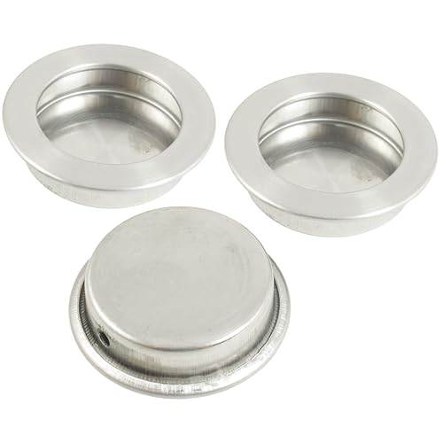 Flush / Recessed Pull Door Handle Round / Circular Satin Stainless Steel Amazon.co.uk DIY