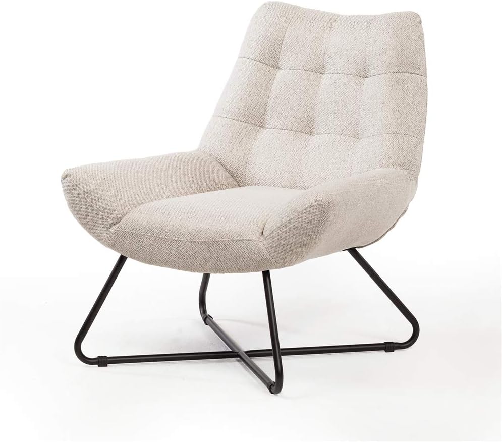 Baja Occasional Lounge Chair in Oatmeal OffWhite Linen