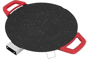 Electric Griddle, Korean BBQ Grill Pan, 11.8“ Round Nonstick Circular Barbecue Grill Pan, Smokeless Indoor Grill, Portable BB