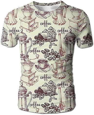 Edgar John Coffee Beans with Old Espresso Machine in Sketch Hand Drawn Men's Short Sleeve Tshirt S