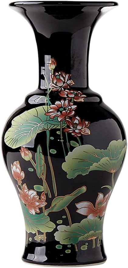 BLACK FLOWER VASE China Jingdezhen ceramic porcelain flower vase oriental style home living room decoration V18 (Color 5)