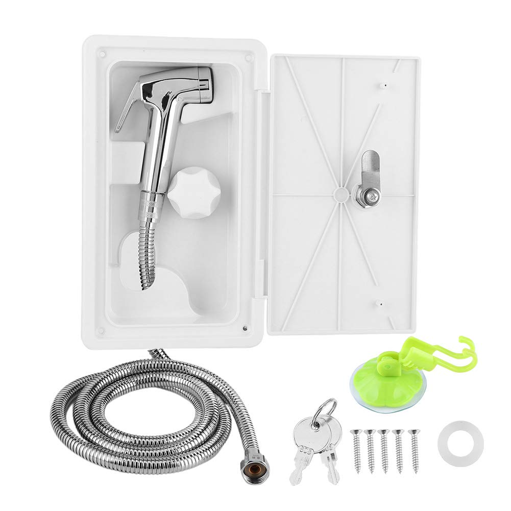 RV Shower Box,Exterior Shower Box Hot Cold Switch with 2 Keys Kit for Marine Boat Motorhome Caravan