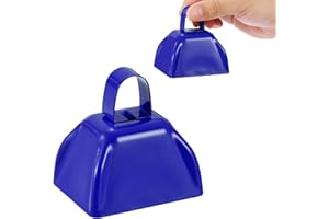 PATIKIL 2pcs Cow Bells for Football Games, 3inch Cowbells for Sporting Events Bulk Loud Noise Makers Metal Cow Bell with Hand