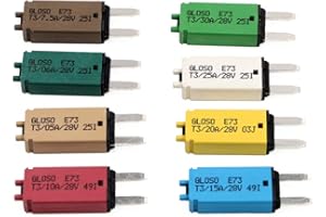 T TocasType 3 Manual Reset Mini ATM Blade Style Circuit Breaker Footprint Circuit Protector 28V DC 5A 6A 7.5A 10A 15A 20A 25A