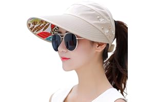 HINDAWI Sun Hats for Women Wide Brim Sun Hat UV Protection Caps Floppy Beach Packable Visor