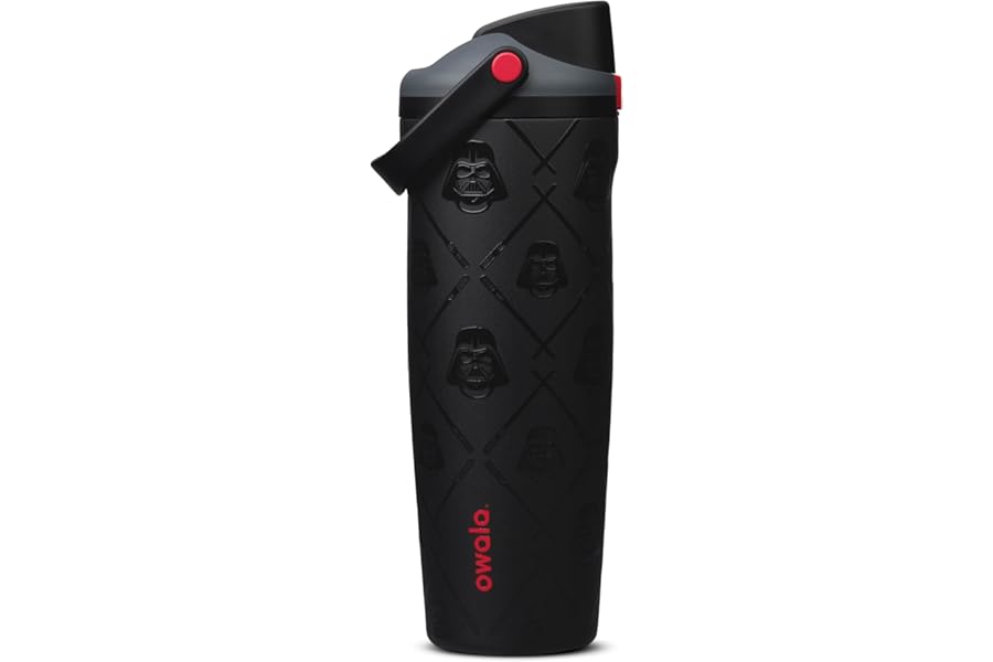 Owala Star Wars FreeSip Sway Insulated Stainless Steel Water Bottle with Two-Way Spout, Built-In Straw and Bucket Handle, Made for Travel, School, and Sports, 30oz, BPA Free, Leak Proof, Darth Vader