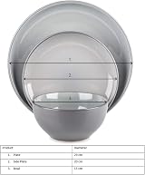 Dawsons Living Amalfi 16 Piece Dinner Set Grey Ceramic Kitchen Dinnerware view 4