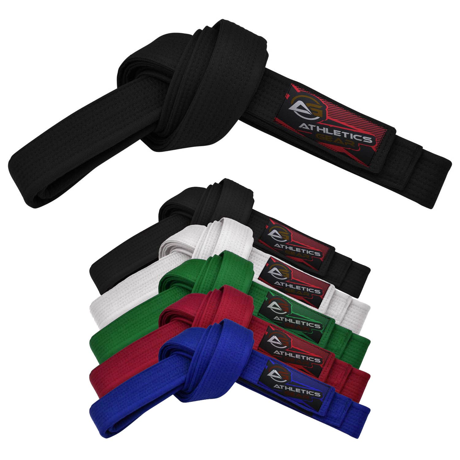 Athletics Gear AG Martial Arts Karate Belt, 100% Cotton with Multiple Stitching Belts for BJJ, Judo, Taekwondo and Karate (Black, 280cm) — image 1