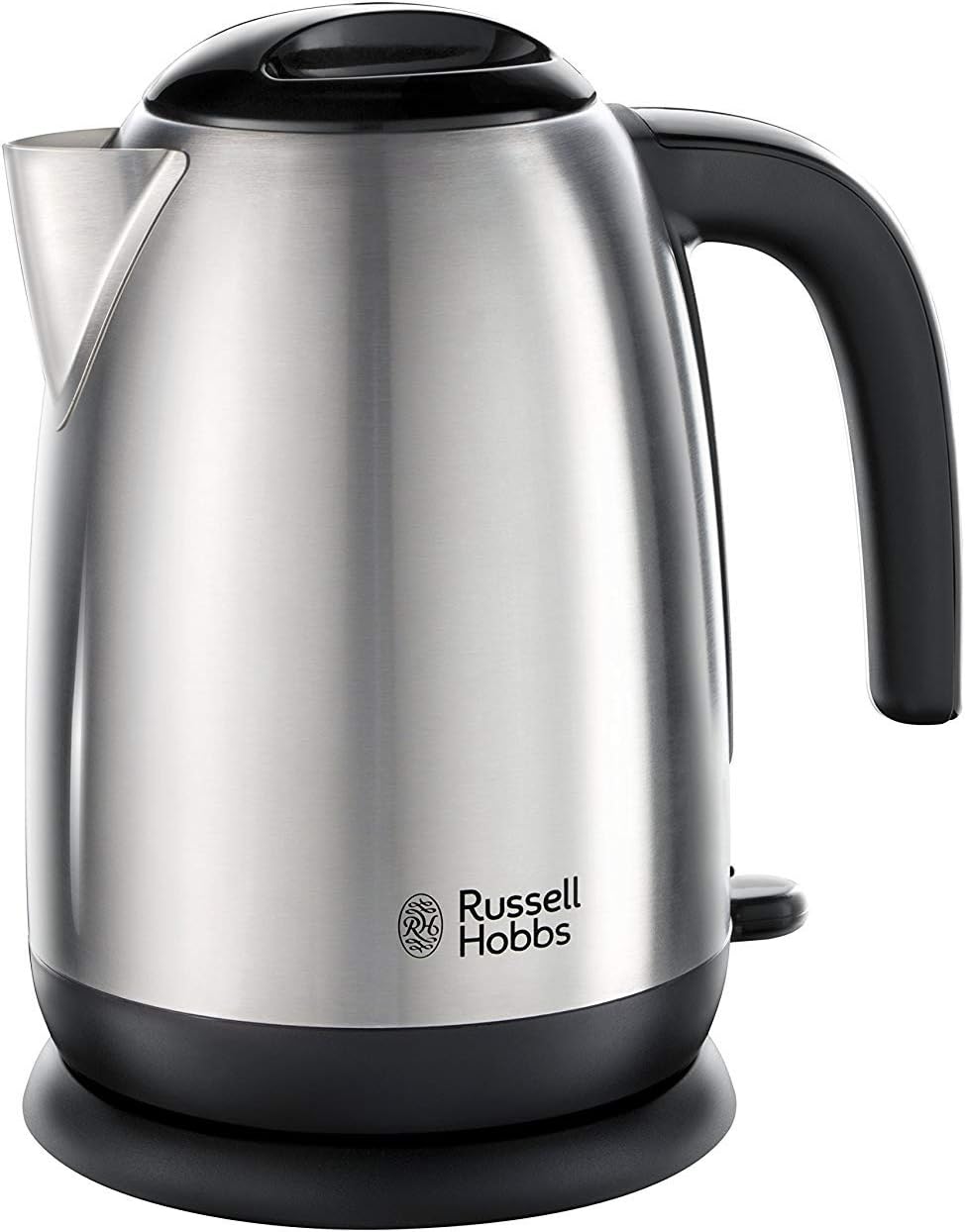 Russell Hobbs Electric Kettle Stainless Steel Black 1.7L 3KW Cordless