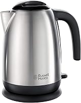 Russell Hobbs Electric Kettle Stainless Steel Black 1.7L 3KW Cordless