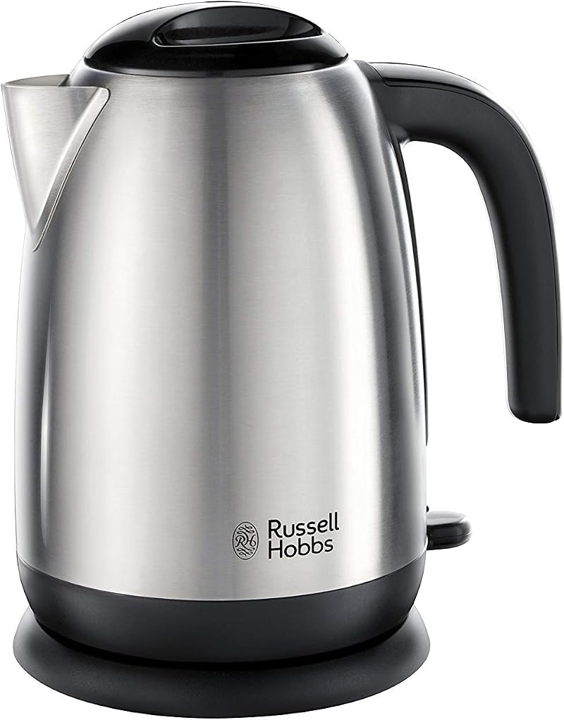 Russell Hobbs Electric Kettle Stainless Steel Black 1.7L 3KW Cordless