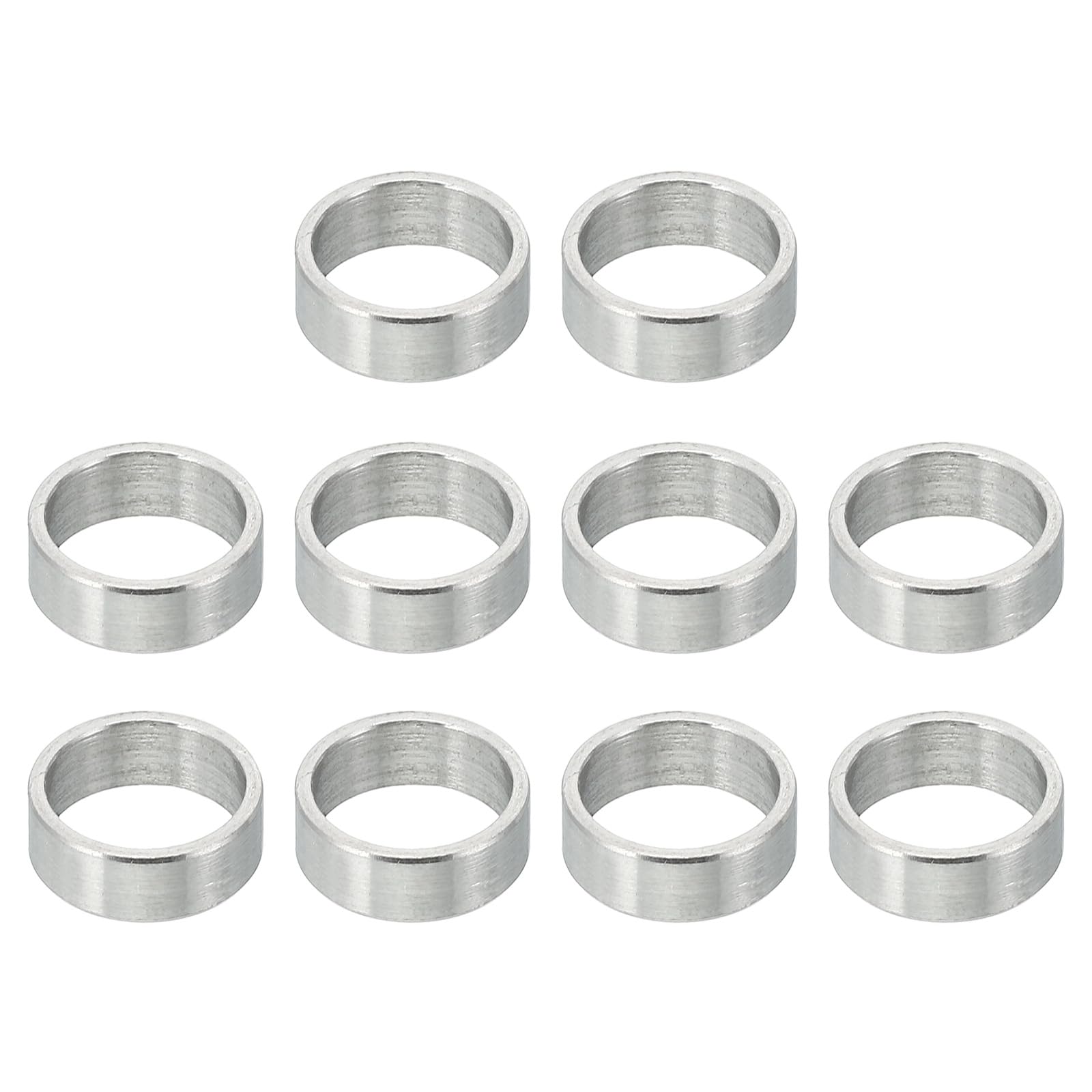 PATIKIL M10 Stainless Steel Spacers, 10 Pcs Metal Spacer Stainless Steel 10.2mm ID x 12mm OD x 4mm L Spacer Screw Standoff Round for 3/8" M10 Screw Bolts