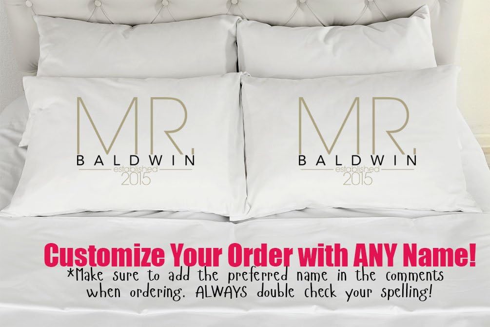 Amazon Com 303t Set Of 2 King Gay Couples Personalized Pillow