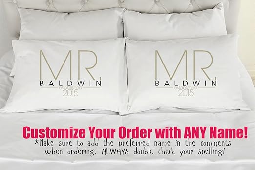 Amazon Com 303t Set Of 2 King Gay Couples Personalized Pillow