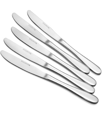 Marvorem Couteaux de table inox 6 pieces acier inoxydable 22 cms bout