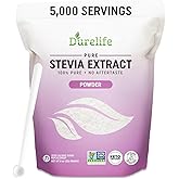 Durelife 100% Pure stevia extract sweetener 8 oz | No Erythritol, NON-GMO Project Verified, No Fillers, Zero Calorie Sugar Su