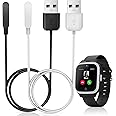 [2-Pack] Magnetic Charger Compatible with Cosmo JrTrack 4/JrTrack 3/JrTrack 2se/JrTrack 2/JrTrack 1, Portable Magnetic Replacement USB Charging Cable Accessories, Black+White
