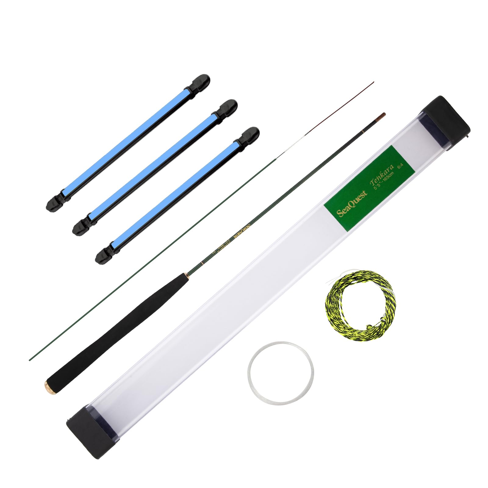 SeaQuest 5'5" Tenkara Fly Fishing Rod Includes Flies,Lines,Line Keeper Starter Kit 5ft5in 165cm 5'5"