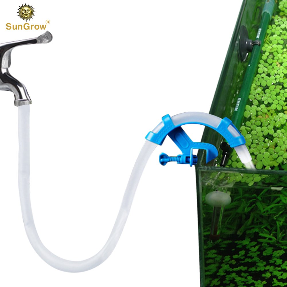 SunGrow Hose Holder: Strong durable plastic: Firmly holds the pipe in place no slipping: Attaches to aquarium wall with a vice: Easily clean or change water with this holder