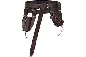 XWXLDD 3 Pcs Medieval Nordic Vikings Celtic Knight O-Belt Sword Dagger Leather Belt Medieval Scabbard Renaissance Pirate