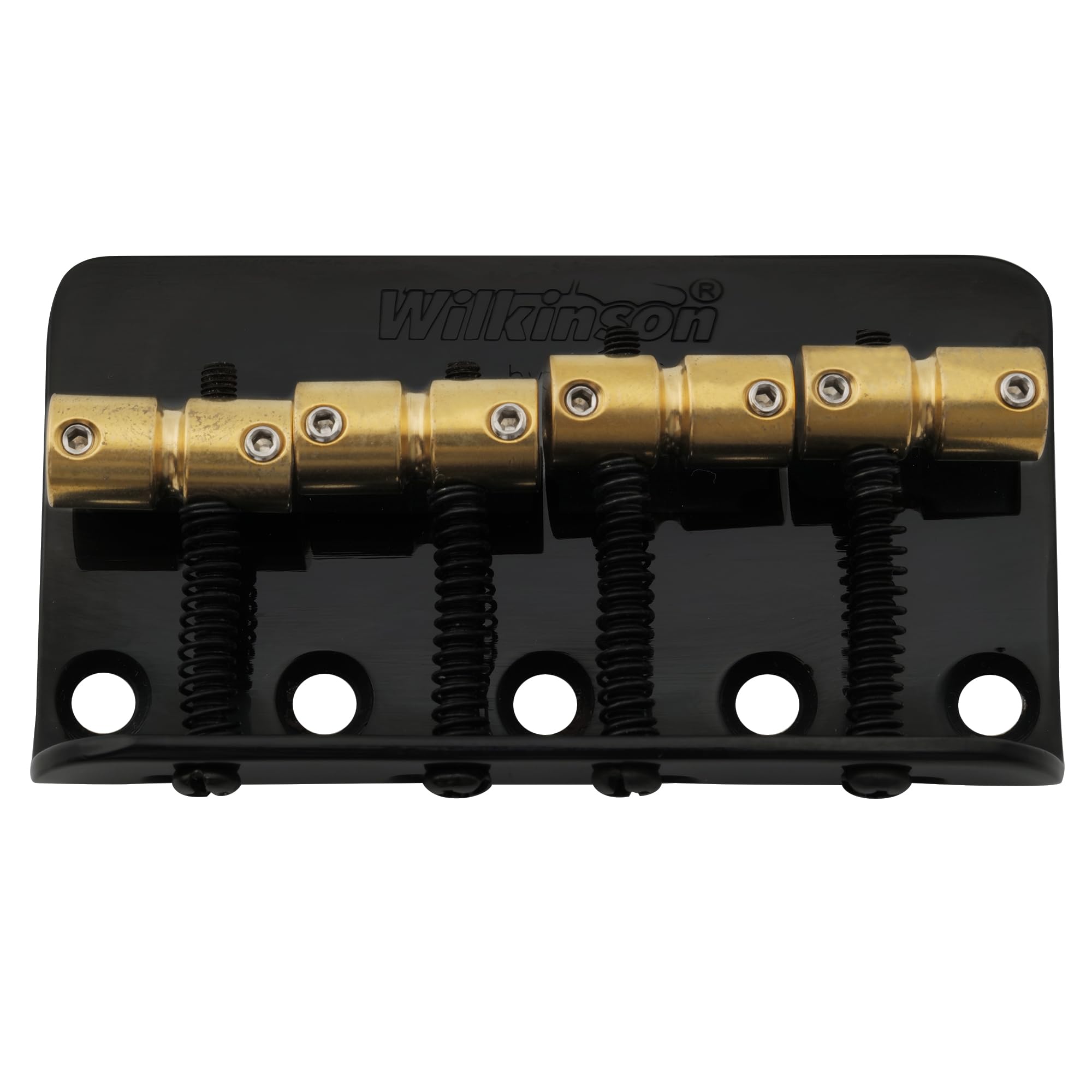 Wilkinson WBBC Vintage 4 String Bass Bridge Brass Saddles for Fender Jazz Precision Bass, Black