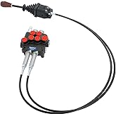 Timunr P80 Hydraulic Control Valve 2 Spool Remote Control Valve 80lpm/ 21gpm with Cables and Joystick for Small Tractors, Tractors, Loaders, Log Splitter