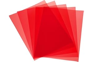 MECCANIXITY 5 Pcs Colored Plastic Sheets, A4 Transparent Amber Film Color Correction Gel Light Filter Waterproof 11.7 x 8.3" 