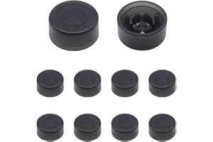 Soundspire 10Pcs Black Guitar Pedal Footswitch Toppers, Non-Slip Protective Caps for Multi-Effects Pedals, Sturdy Plastic Switch Covers with Grip