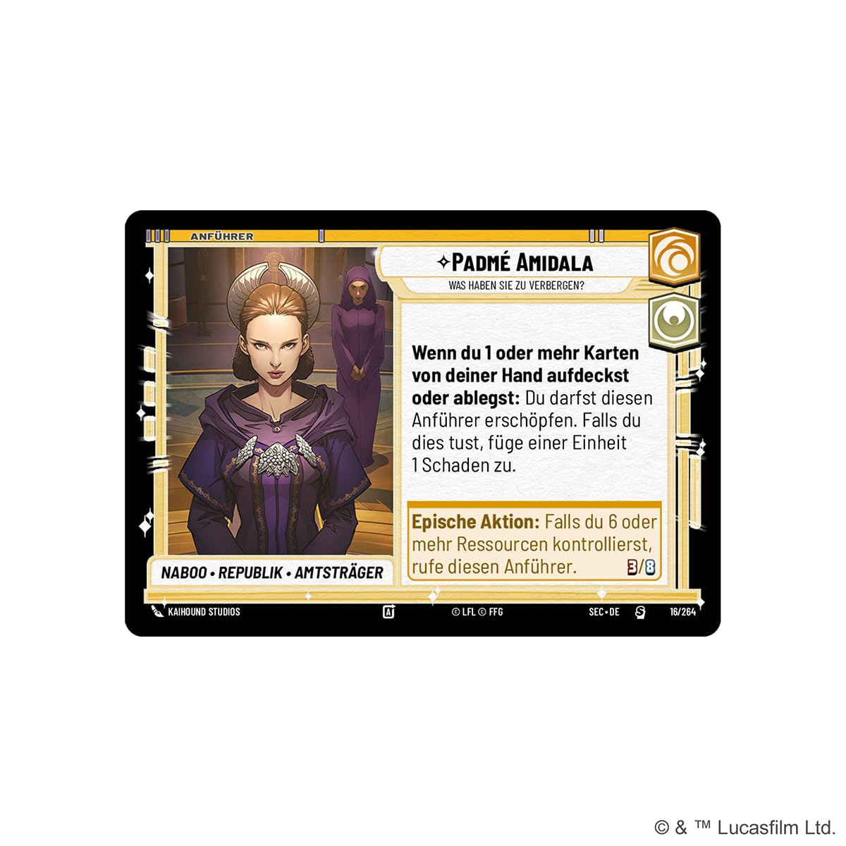 Asmodee - FFG - Star Wars: Unlimited Trading Card Game - Meister der Intrige - Spotlight Deck Padmé Amidala, Exklusive Karten, TCG für Kinder und Erwachsene, Alter 12+, 2+ Spieler, 20 Minuten, Deutsch 4