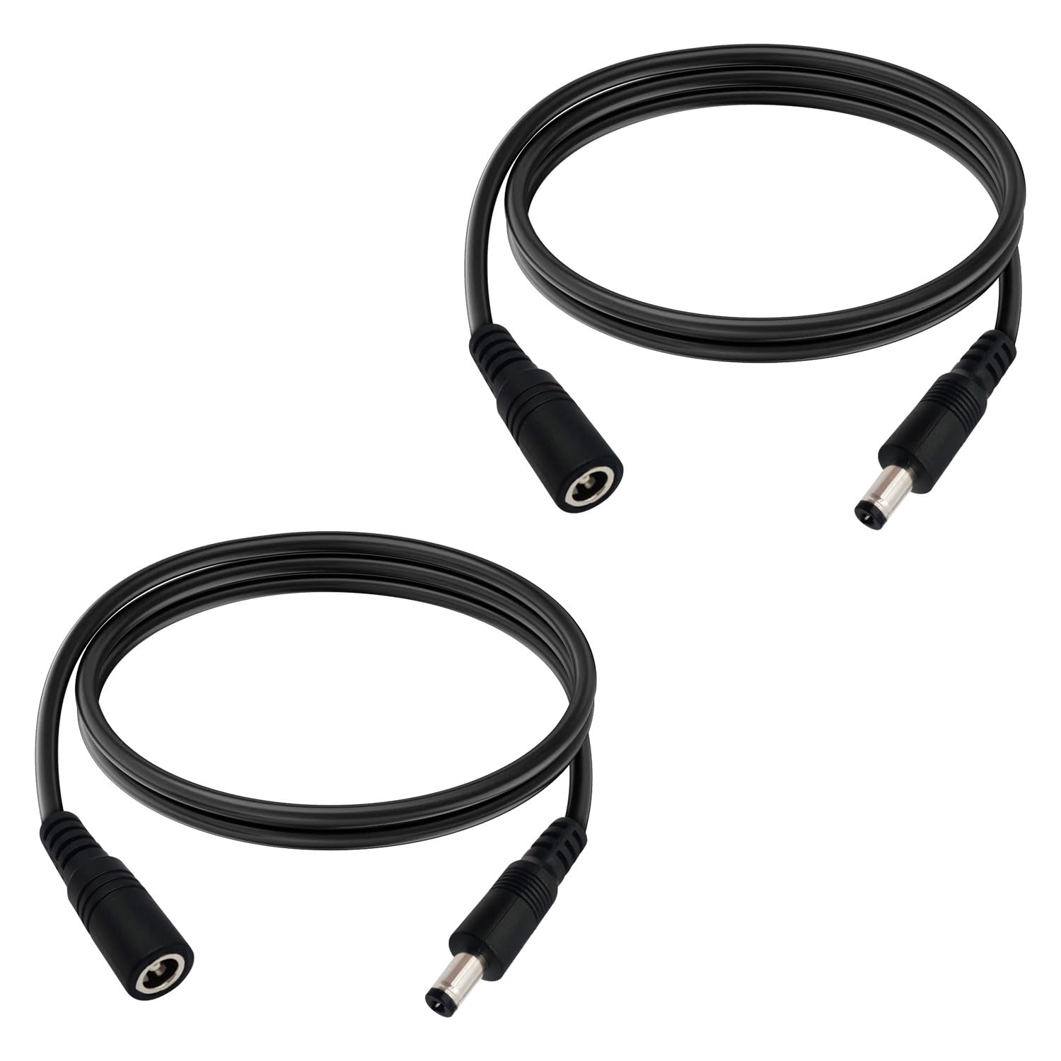 Photo 1 of 3.3FT 12V DC Power Extension Cable 5.5mmx2.5mm 18AWG Male to Female Extension Cable Barrel Connector for CCTV Surveillance Camera LED Light Bar Router Projector Printer 2PCS