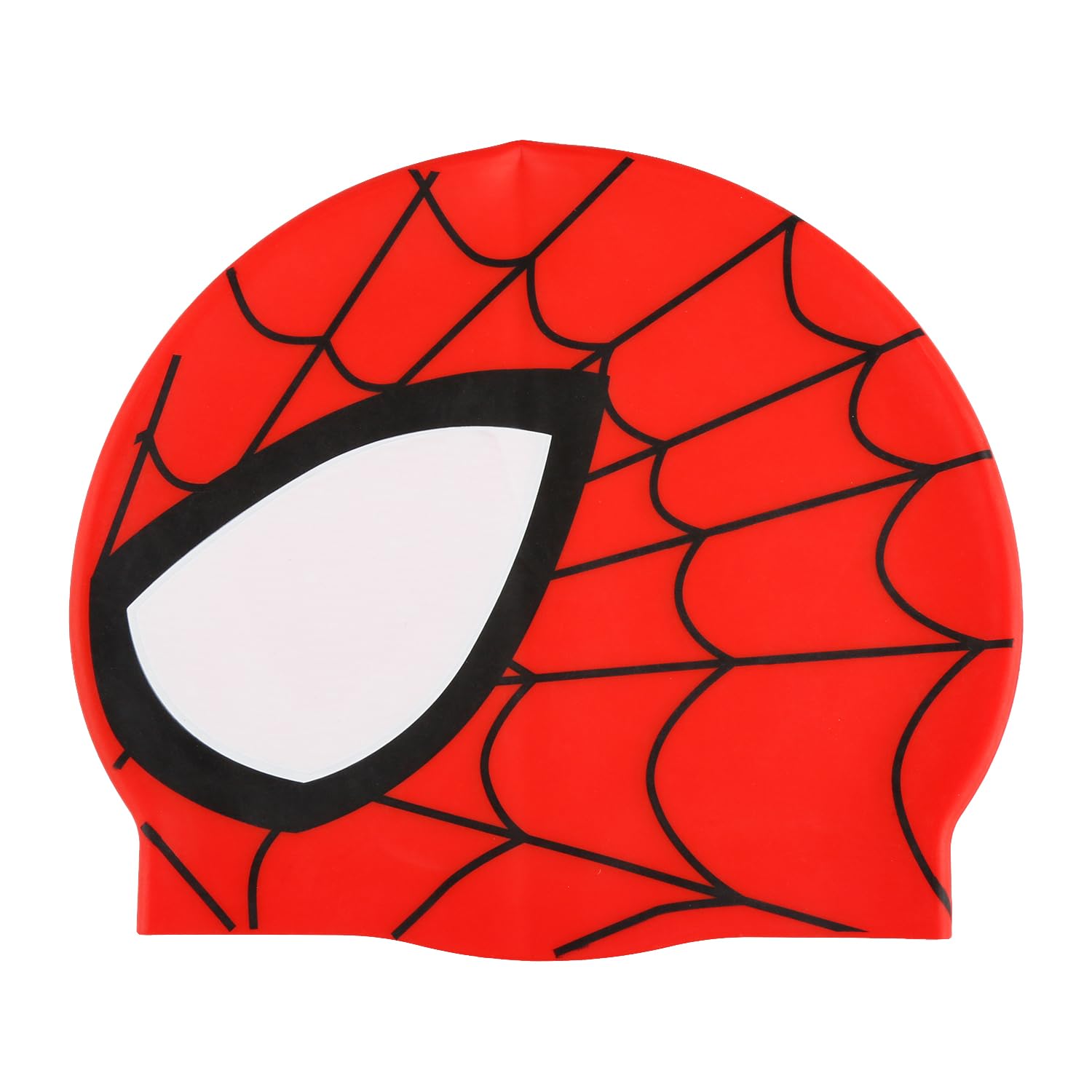 Thyonta Swimming Cap with Spider Pattern Waterproof Silicone Stretchable Swim Hat Protecting Hair from Damage for Children Kid(Red)
