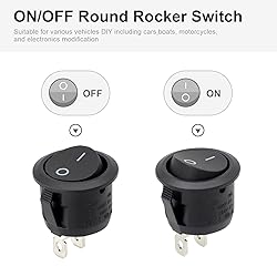 Round Rocker Switch, 6 Pcs Mini Rocker Switch, 12