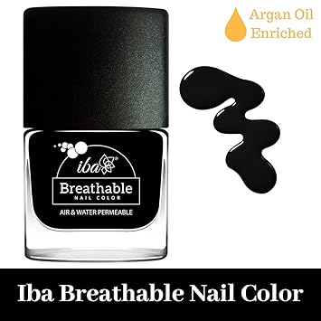 Iba Halal Care Breathable Nail Color, B21 Pristine Black, 9ml