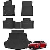 Auxko All Weather Floor Mats Cargo Mat Fit for Toyota Camry 2025 2026 Include Hybrid LE/SE/XLE/XSE TPE Liners Camry Accessories All Season Guard Odorless Anti-Slip Floor Mats Cargo Liner Black