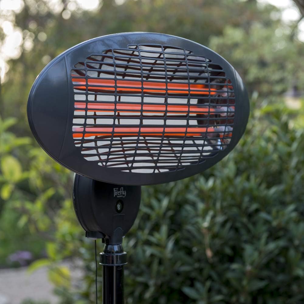 Super Saturday Set Of 2 Firefly 2kW Outdoor Freestanding Electric Quartz Bulb Garden Patio