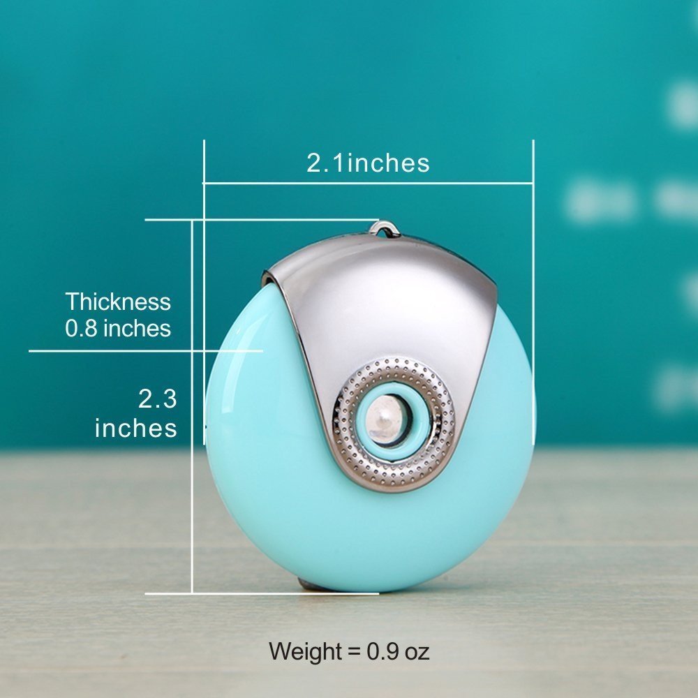 Mini facial sauna for phone,Humidifier Cell Phone Beauty Mist Spray Diffuser, Portable Mobile Phone Filling Water Meter for iPhone7/7plus/ 5/5s/5c/6/6s Plus/SE (Blue)