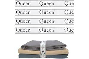 Maletnd 4 Pieces Bed Sheet Organizer Bands, Sheet Organizers and Storage Label Bands, Sheets Organizer for Closet, Sheet Label for Bedding, Sheet Keepers Linen Labels Bedding Bands (Grey, 4Pcs Queen)