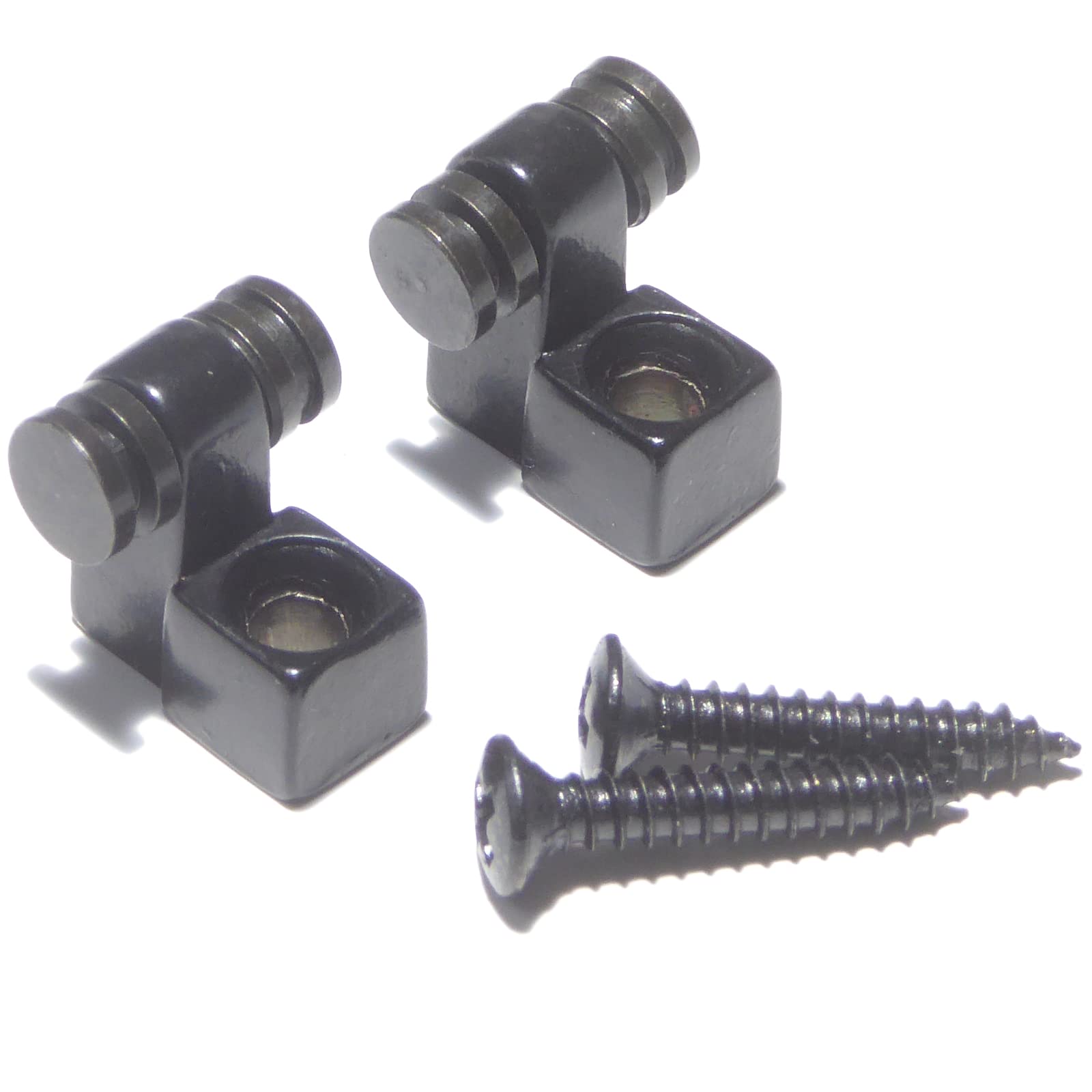 2 Black Guitar Roller String Trees, Retainers in Black finish for Electric Guitar with Screws