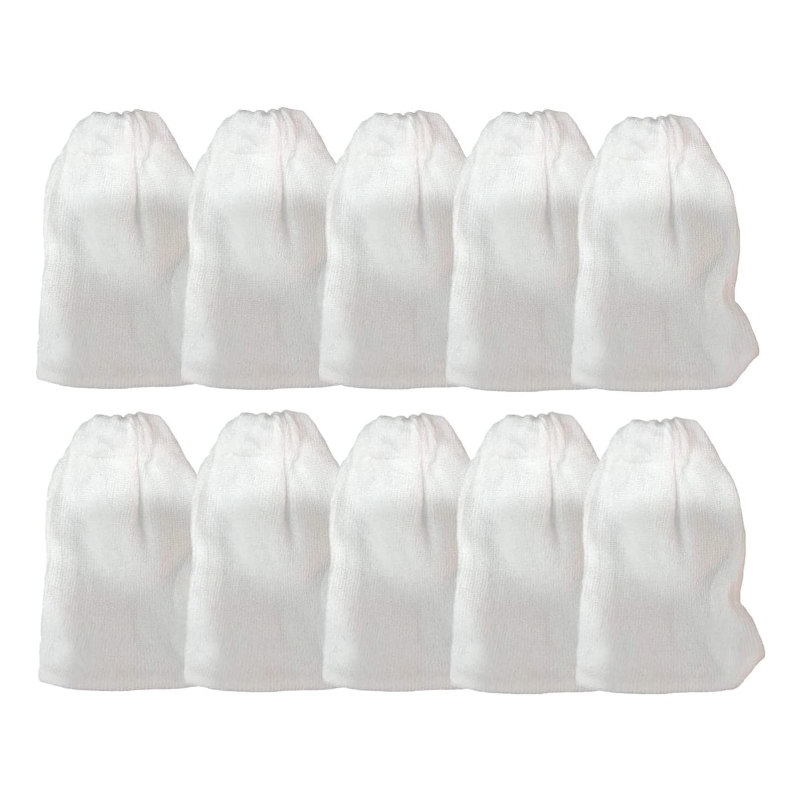 Elionless Fish Tank Filter Bags, 10 Pcs Elasticated Cotton Aquarium Filter Bags for Water Changer Aquarium Battery Powered Gravel Cleaner