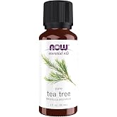 NOW Essential Oils, Tea Tree Oil, Cleansing Aromatherapy Scent, Steam Distilled, 100% Pure, Vegan, Child Resistant Cap, 1-Ounce