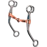 BRINGERPET Western Tom Thumb Horse Bit 5&rdquo; - Copper Mouthpiece, Chrome-Plated Steel, Strong Leverage Training Bit for Control &amp; Western Riding