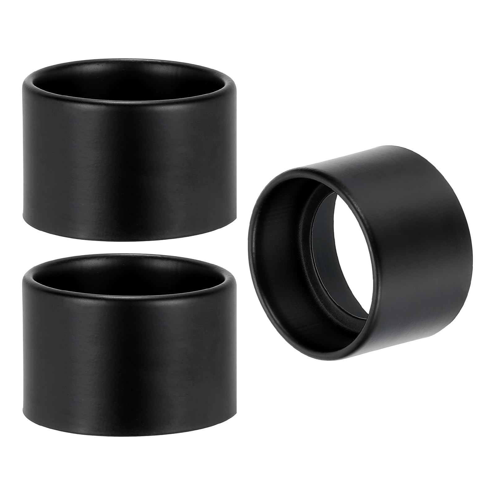 PATIKIL Light Socket Shade Ring, 3pcs E26 E27 Medium Base Metal Sockets Lock Ceramic/Porcelain Sockets with Thread Diameter 1-1/2 Inches for Hanging Lamp Holder, Black 35mm / 1.38"