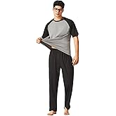 Arjen Kroos Men's Pajama Set Cotton Comfy Sleepwear Short Sleeve Pjs Set Lightweight Sleep Sets With Pockets