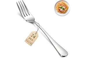 Berglander Dinner Forks Set of 24, Stainless Steel 18.5cm Table Forks for Home, Cafés, Hotel, Restaurant, Dishwasher Safe