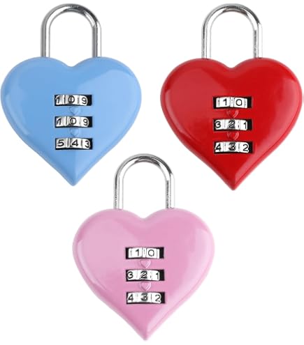 Compassion Lock Heart Lock LITAITAI 3 Digit Combination Padlock Heart Combination Locks ...