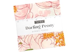 Darling Peony Charm Pack by Robin Pickens, 42 5-Inch Precut Fabric Quilt Squares