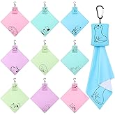 Copkim 10 Pcs Microfiber Cleaning Cloth with Open Pouch Hanging Ring 8'' x 7.8'' Cute Kitty Cat Design Microfiber Cloth Soft Glasses Cleaner for Eyeglasses Camera Lens Cell Phone Screens Glasses